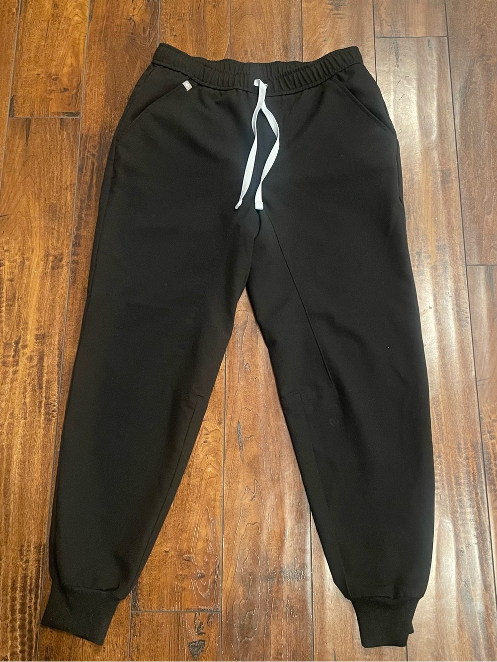 Figs Black Men's Technical Joggers with White Drawstring